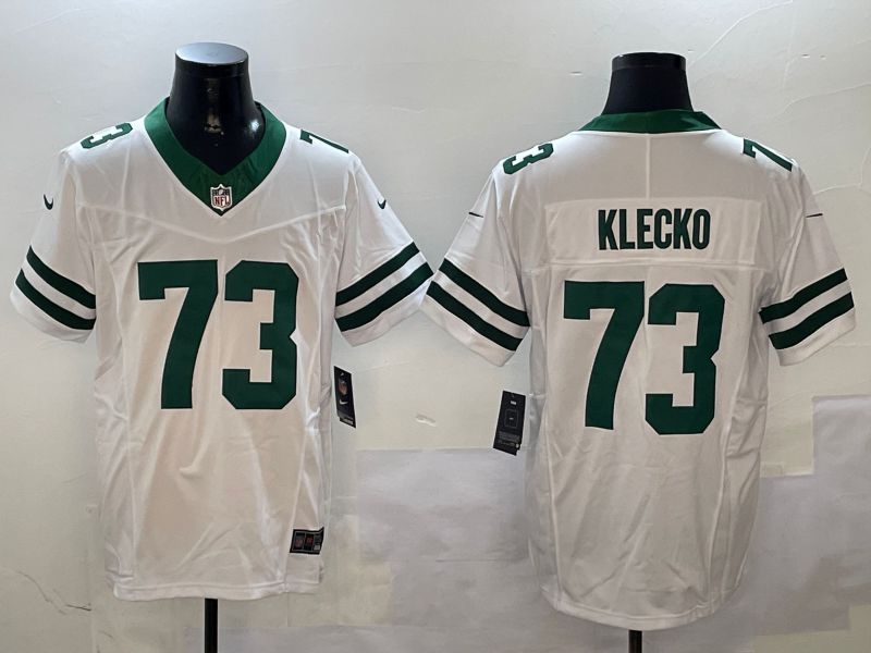 Men New York Jets #73 Klecko White Throwback three generations 2024 Nike Limited NFL Jersey style 2->los angeles rams->NFL Jersey